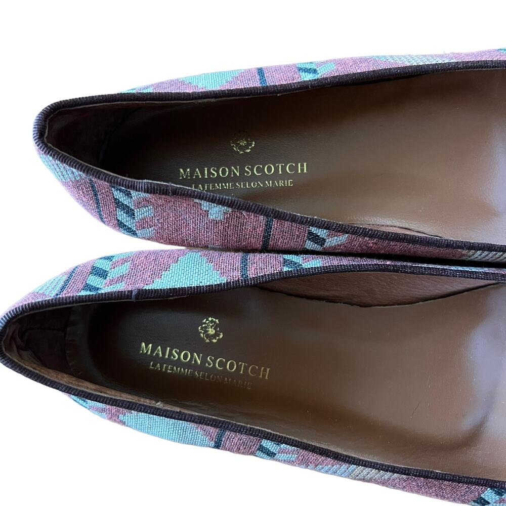 Maison Scotch Kilim Style Slip On Loafers Size 8 - Picture 5 of 7